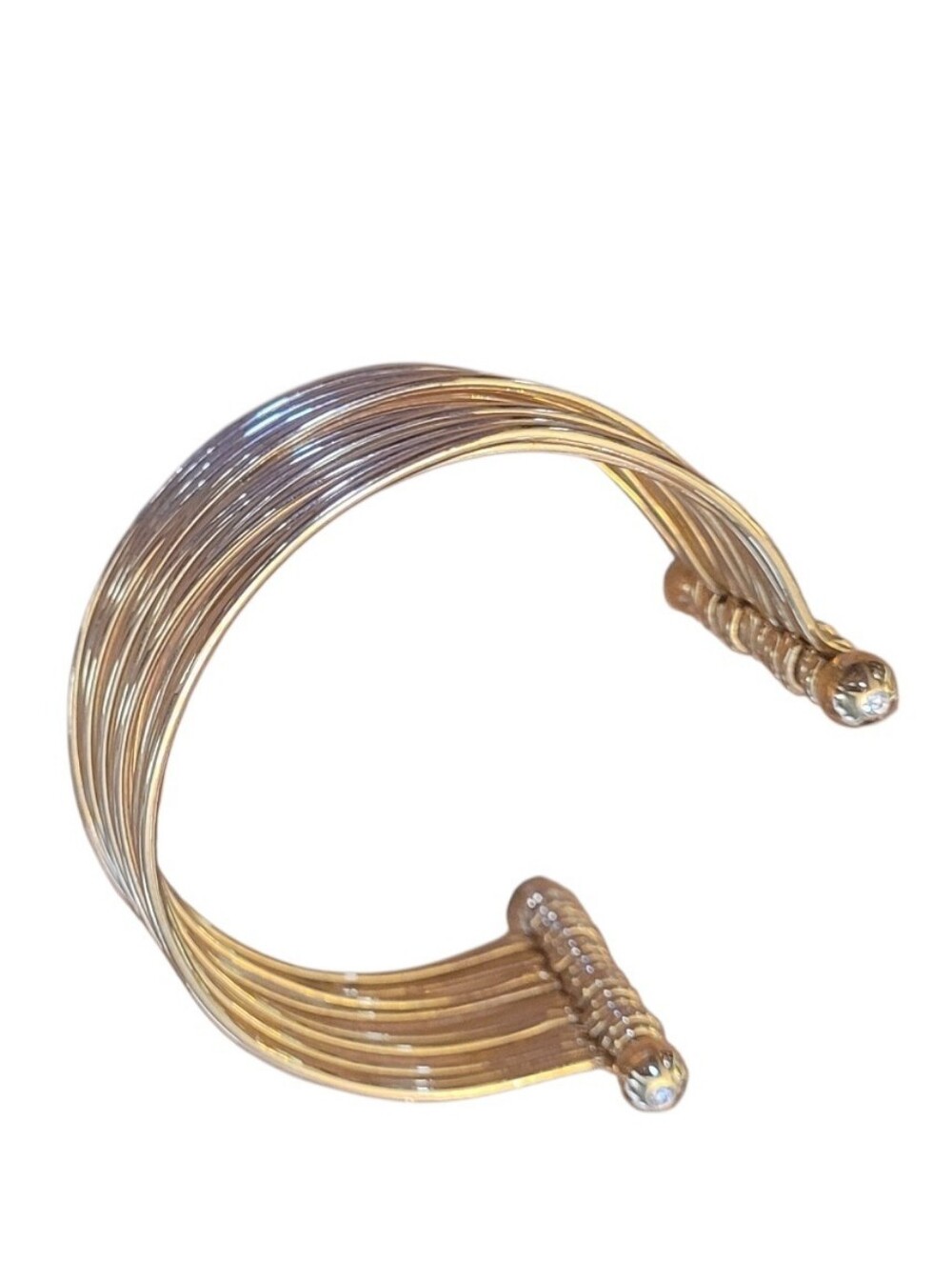 NWOT Layered Gold Multi-Wire Bangle Bracelet for Women